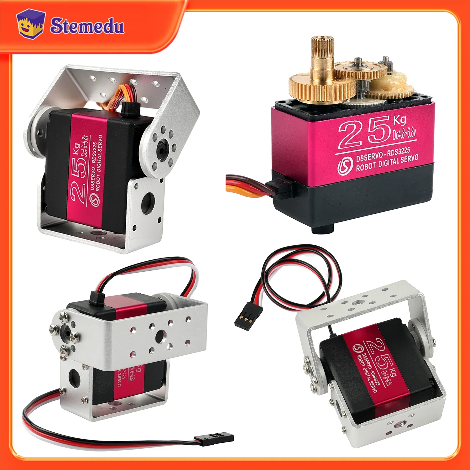 Servo Bracket - Servo Digital Robot de 25KG, engranaje