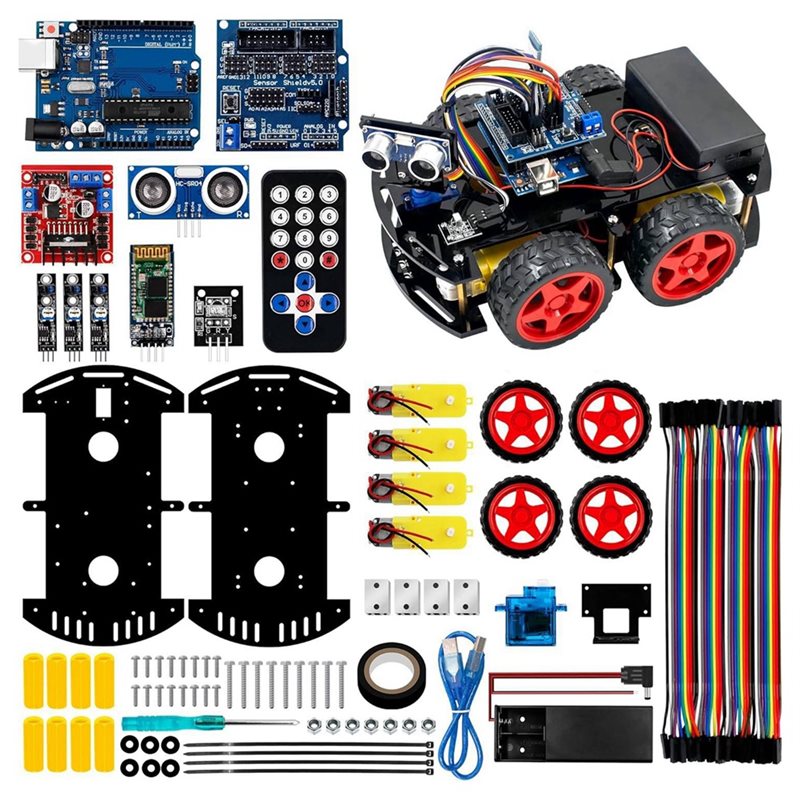 Robot Car Kit - Kit de coche robot inteligente WOWFU-4WD