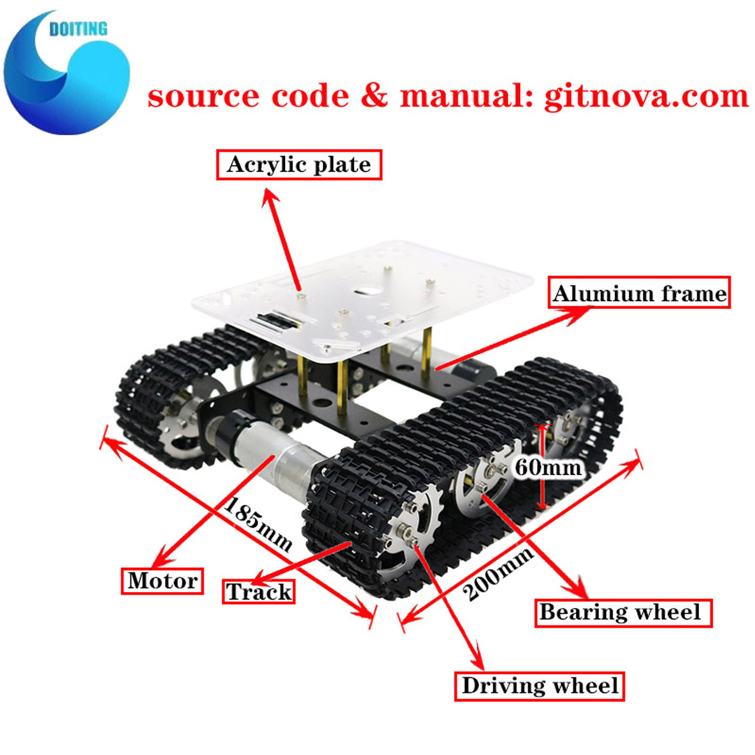 RC Metal Robot tanque coche ch - Tracked Robot Chassis reseña y precio