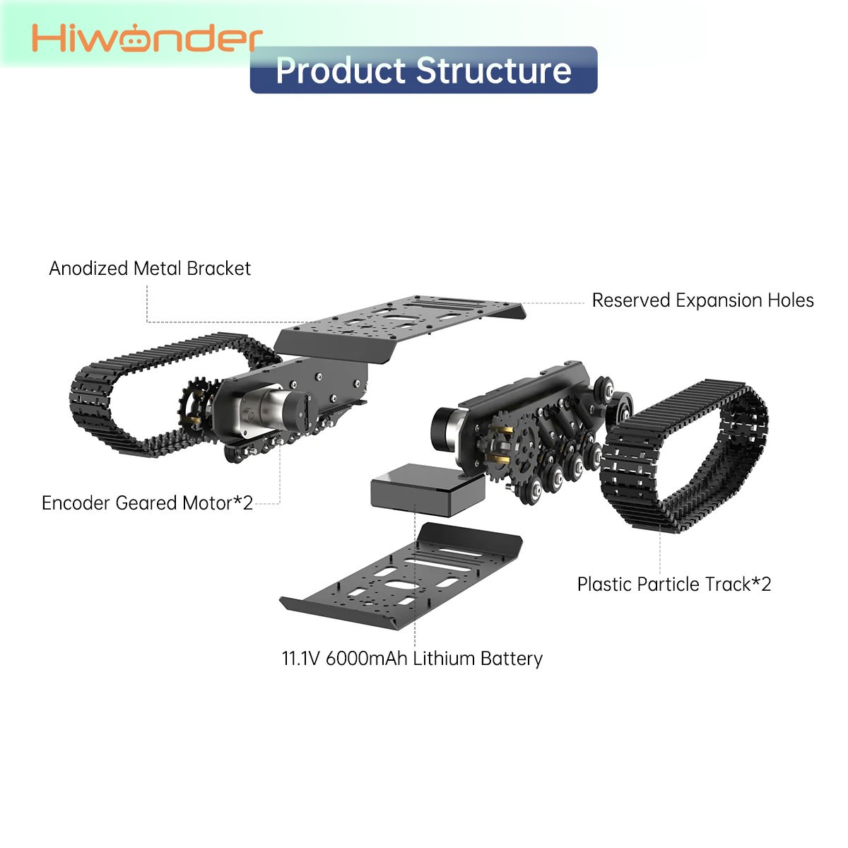 Chasis de Robot Tanque Oruga H - Tracked Robot Chassis reseña y precio